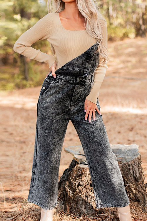 Nonnadress Retro Sleeveless Denim Overall Straight Jumpsuit