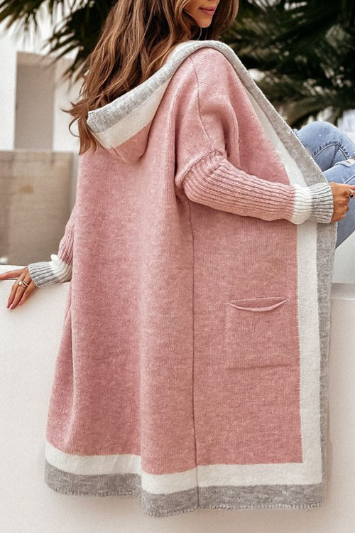 Nonnadress Casual Long Hooded Cardigan Sweater Coat