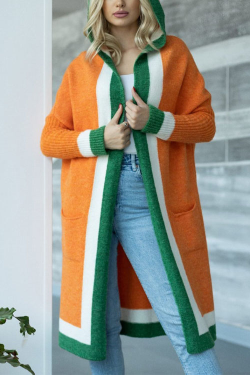 Nonnadress Casual Long Hooded Cardigan Sweater Coat