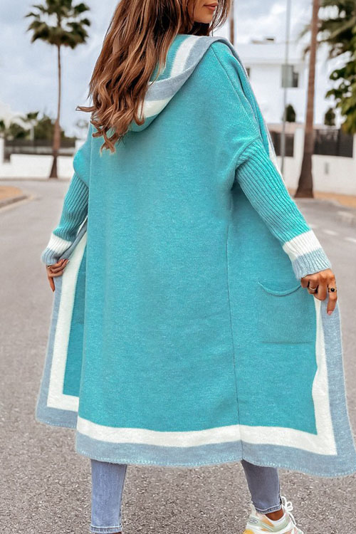 Nonnadress Casual Long Hooded Cardigan Sweater Coat