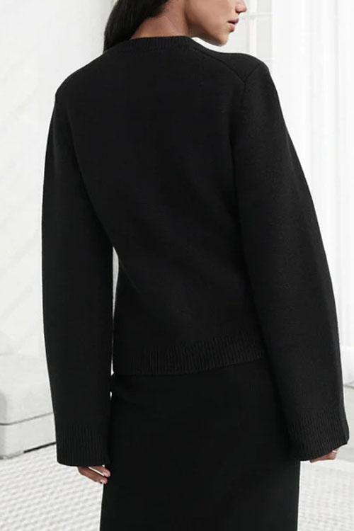 Nonnadress Round Neck Cashmere Knitted Cardigan Sweater Coat