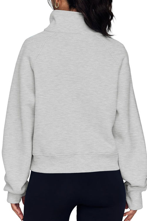 Nonnadress Sport Zip-Up Loose-Fit Fleece-Lined High Neck Yoga Sweatshirt