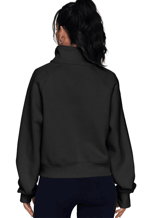 Nonnadress Sport Zip-Up Loose-Fit Fleece-Lined High Neck Yoga Sweatshirt