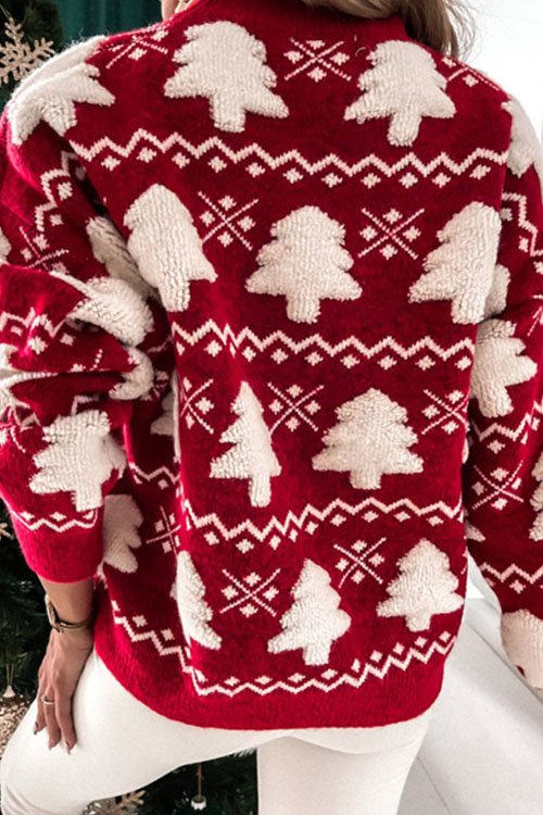 Nonnadress Christmas Half-Turtleneck Christmas Towel Embroidery Sweater