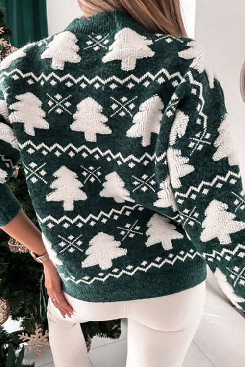 Nonnadress Christmas Half-Turtleneck Christmas Towel Embroidery Sweater