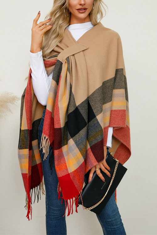 Nonnadress Shawl Scarf Imitation Cashmere Knitted Cape Coat