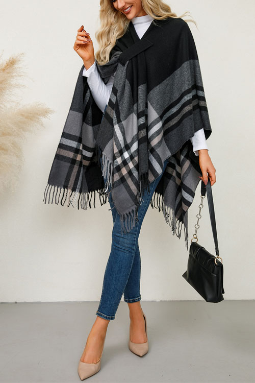 Nonnadress Shawl Scarf Imitation Cashmere Knitted Cape Coat