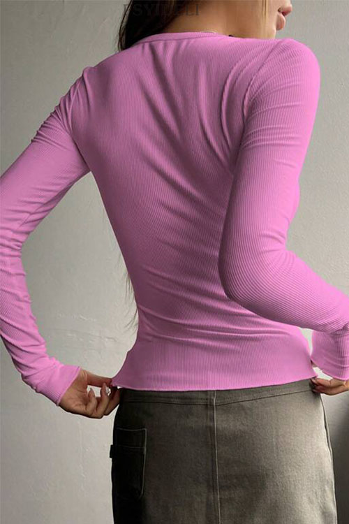 Nonnadress Single-Breasted Slim Fit Fashion T-Shirt Top