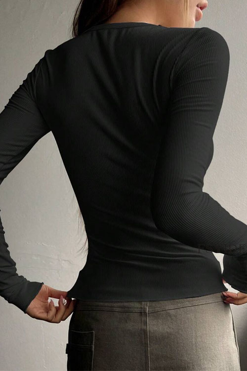 Nonnadress Single-Breasted Slim Fit Fashion T-Shirt Top