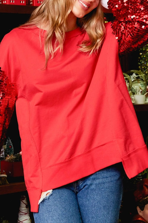 Nonnadress Christmas Sequined Sleeve Sweatshirt