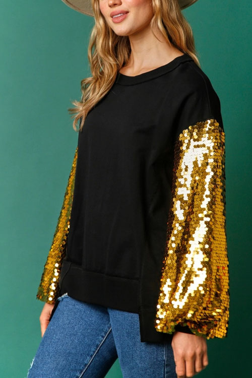 Nonnadress Christmas Sequined Sleeve Sweatshirt