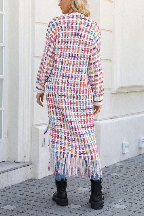 Nonnadress Fringe Long Cardigan Sweater Coat