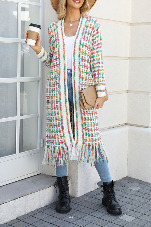Nonnadress Fringe Long Cardigan Sweater Coat