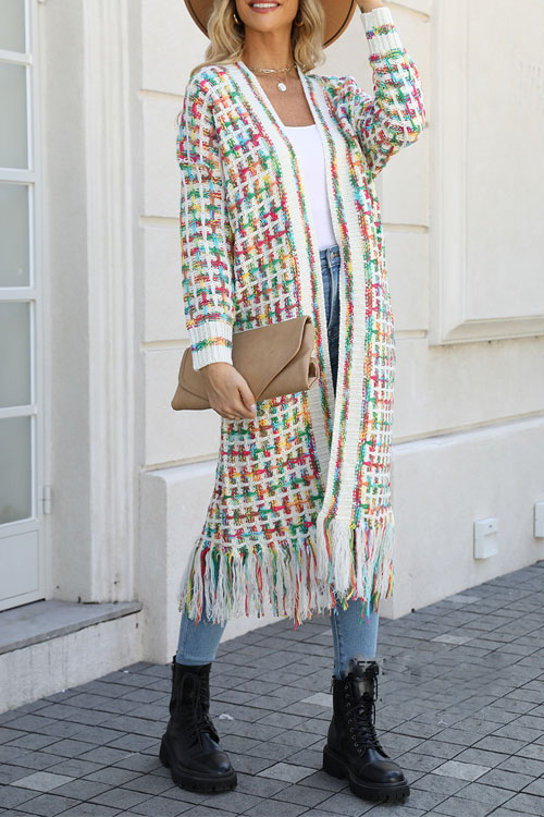 Nonnadress Fringe Long Cardigan Sweater Coat