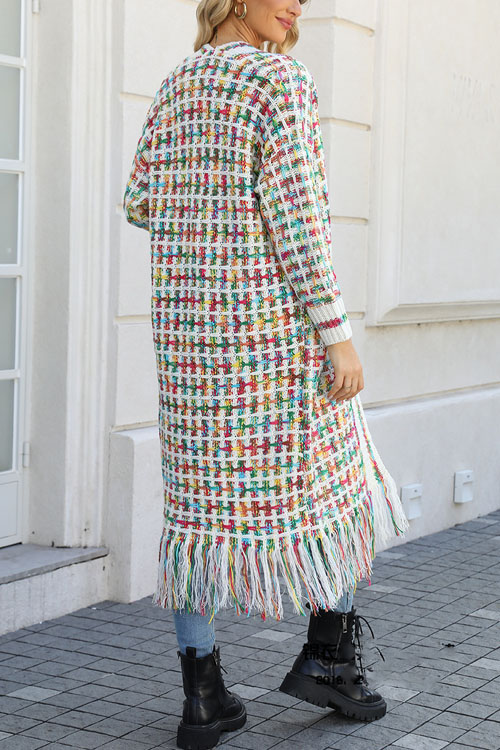 Nonnadress Fringe Long Cardigan Sweater Coat