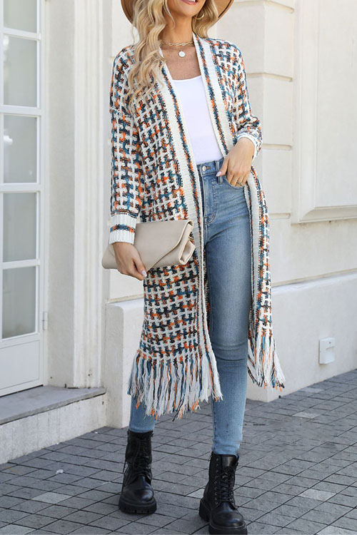 Nonnadress Fringe Long Cardigan Sweater Coat