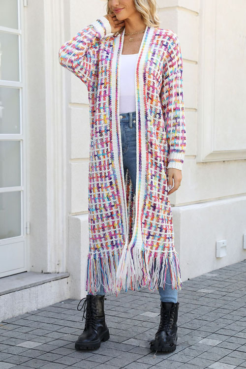 Nonnadress Fringe Long Cardigan Sweater Coat