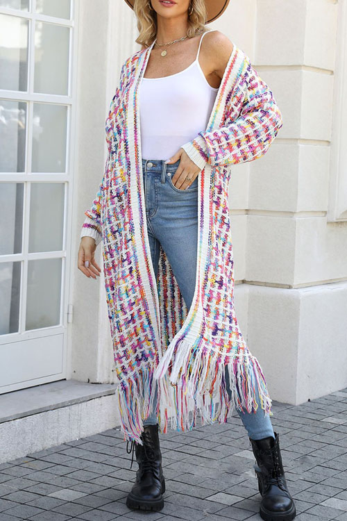 Nonnadress Fringe Long Cardigan Sweater Coat