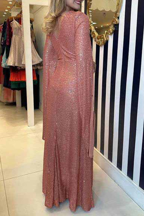 Nonnadress Loose Elegant Sequin Party Dress