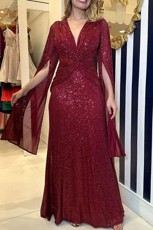 Nonnadress Loose Elegant Sequin Party Dress