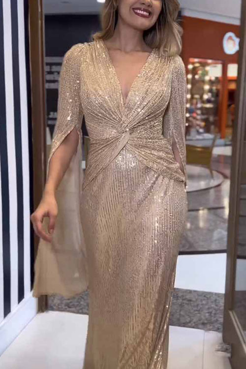Nonnadress Loose Elegant Sequin Party Dress