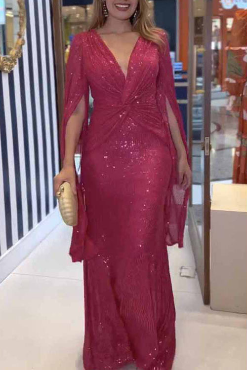 Nonnadress Loose Elegant Sequin Party Dress