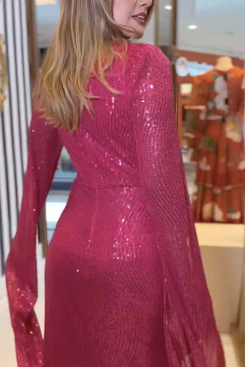 Nonnadress Loose Elegant Sequin Party Dress