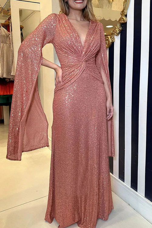 Nonnadress Loose Elegant Sequin Party Dress