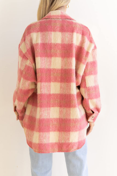 Nonnadress Plaid Mohair Tweed Thick Coat