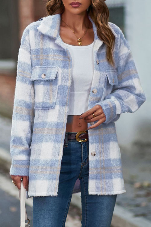 Nonnadress Plaid Mohair Tweed Thick Coat