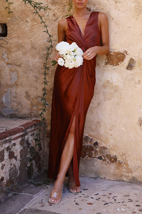 Nonnadress V-Neck Sleeveless Backless Evening Gown Fashion Dress