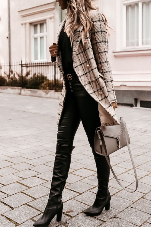 Nonnadress Autumn Winter Wool Blend Printed Lapel Midi Coat