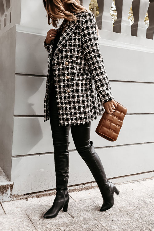 Nonnadress Autumn Winter Wool Blend Printed Lapel Midi Coat