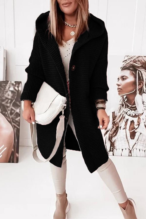 Nonnadress Knit Hoodie Loose Sweater Cardigan