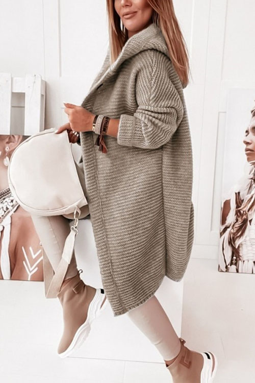 Nonnadress Knit Hoodie Loose Sweater Cardigan