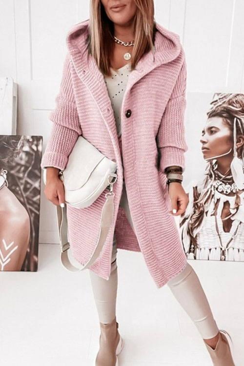 Nonnadress Knit Hoodie Loose Sweater Cardigan