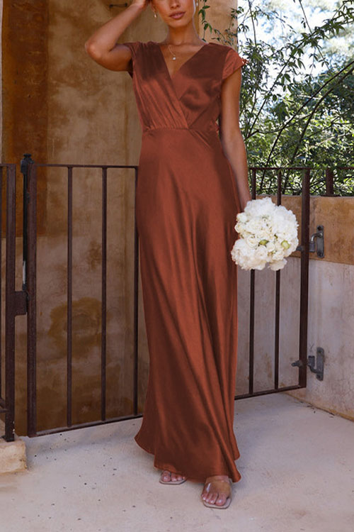 Nonnadress Solid Color V-neck Mermaid Gown Long Dress