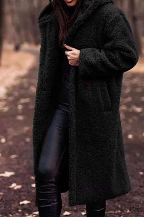 Nonnadress Fashion Long Solid Color Long Sleeves Wool Coat