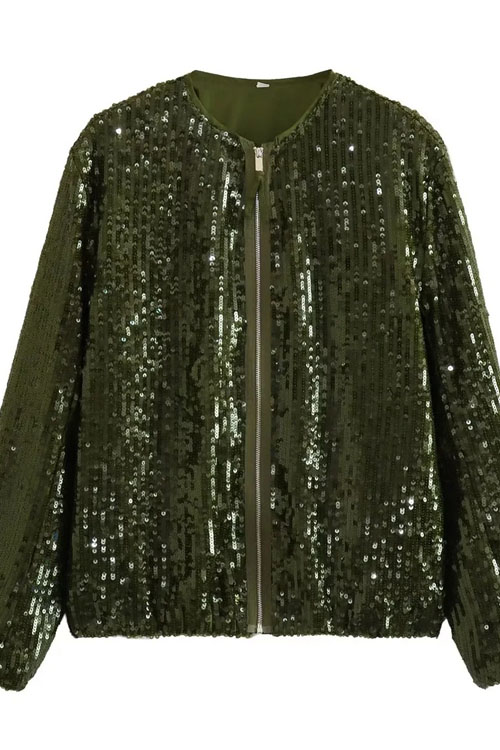 Nonnadress Sequin Baseball Bomber Jacket