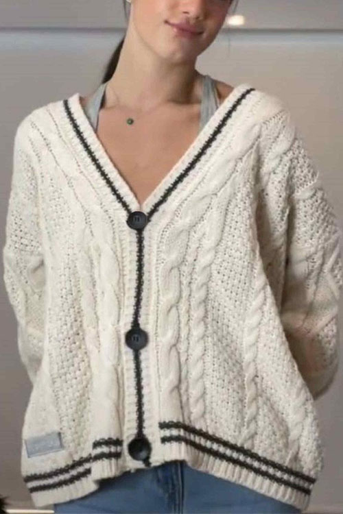 Nonnadress Solid Color Batwing Sleeve Knitted Sweater Cardigan