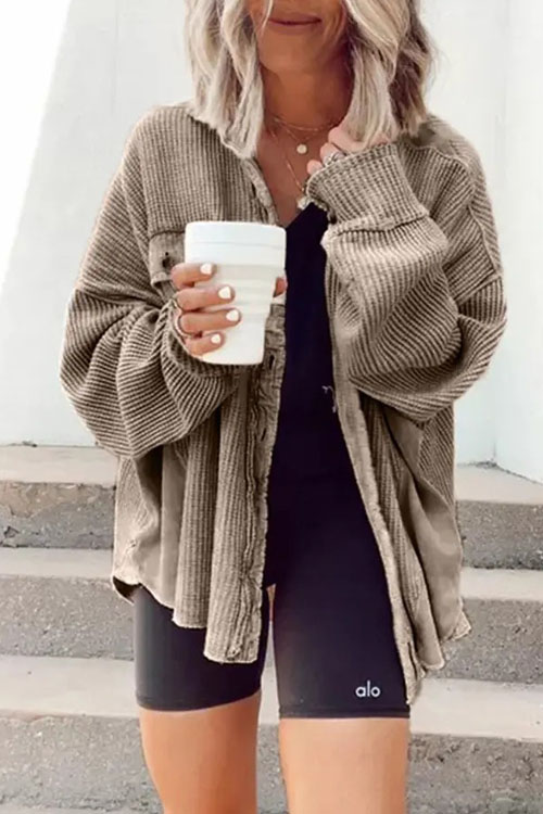 Nonnadress Casual Lapel Pocket Irregular Shirt Jacket