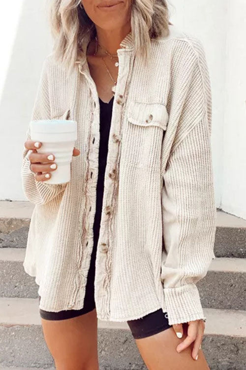 Nonnadress Casual Lapel Pocket Irregular Shirt Jacket