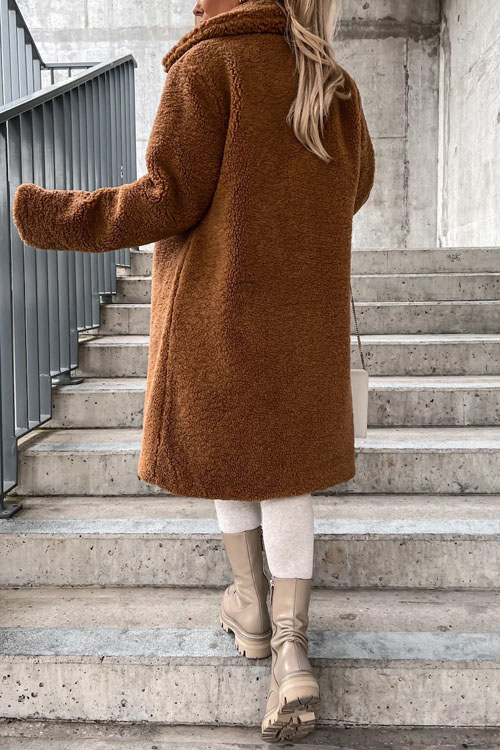 Nonnadress Faux Fur Lapel Plush Long Coat