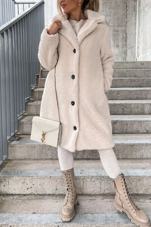 Nonnadress Faux Fur Lapel Plush Long Coat