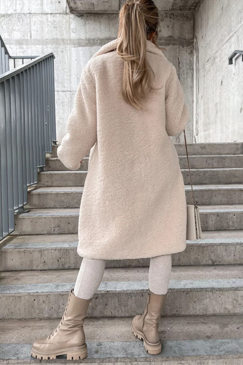 Nonnadress Faux Fur Lapel Plush Long Coat