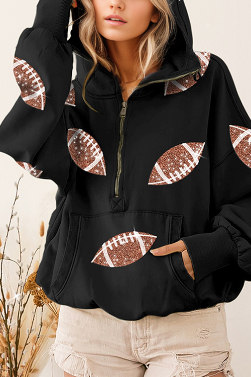 Nonnadress Rugby Hooded Sweatshirt Pullover Top