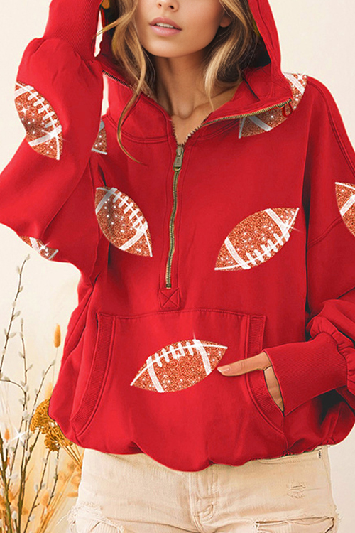 Nonnadress Rugby Hooded Sweatshirt Pullover Top