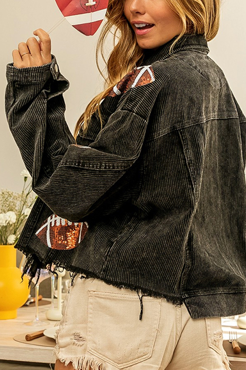 Nonnadress Sequin Embroidered Rugby Jacket