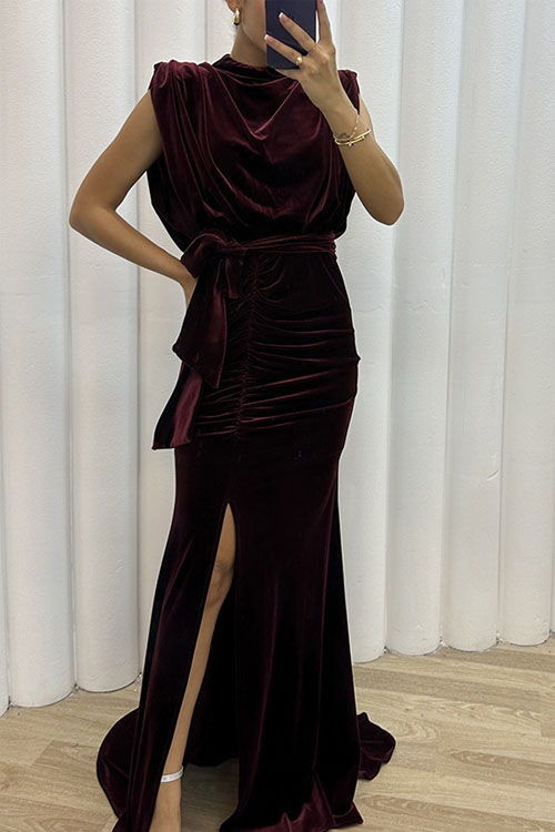 Nonnadress Korean Velvet Elegant Long Dress