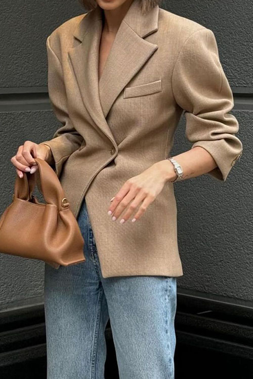 Nonnadress Solid Color Lightweight Professional Blazer